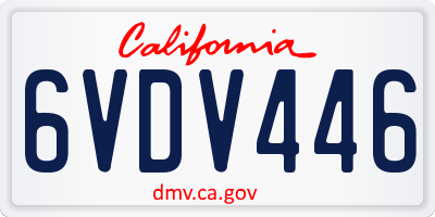 CA license plate 6VDV446