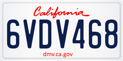 CA license plate 6VDV468