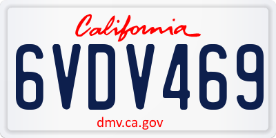 CA license plate 6VDV469