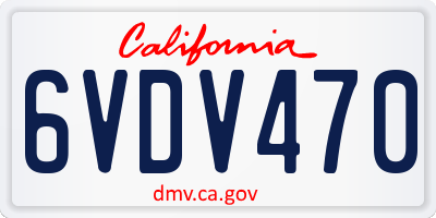 CA license plate 6VDV470