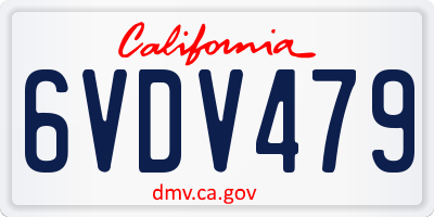 CA license plate 6VDV479