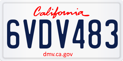CA license plate 6VDV483