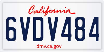 CA license plate 6VDV484