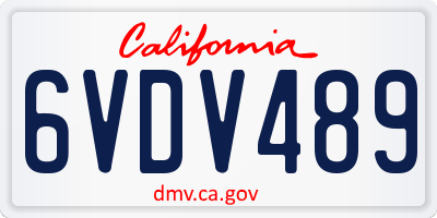 CA license plate 6VDV489