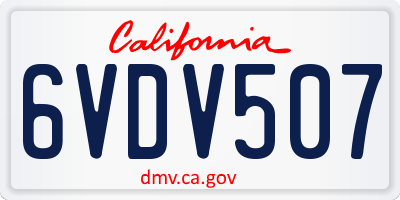 CA license plate 6VDV507
