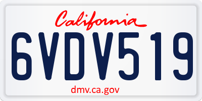 CA license plate 6VDV519