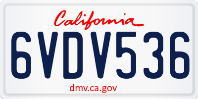 CA license plate 6VDV536