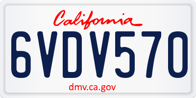 CA license plate 6VDV570