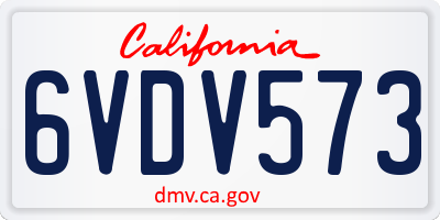 CA license plate 6VDV573