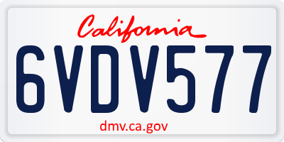 CA license plate 6VDV577