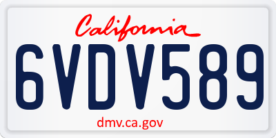 CA license plate 6VDV589