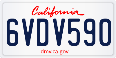 CA license plate 6VDV590