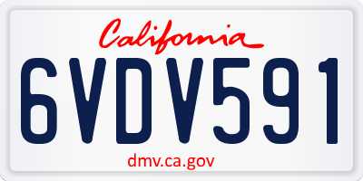 CA license plate 6VDV591