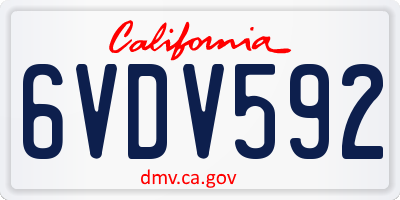 CA license plate 6VDV592