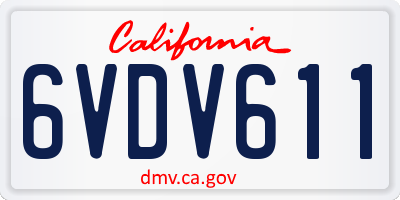 CA license plate 6VDV611