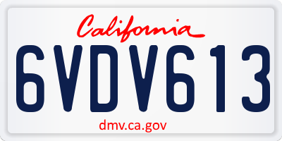 CA license plate 6VDV613