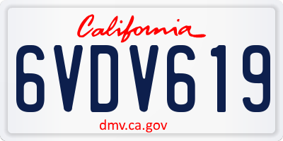 CA license plate 6VDV619