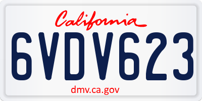 CA license plate 6VDV623