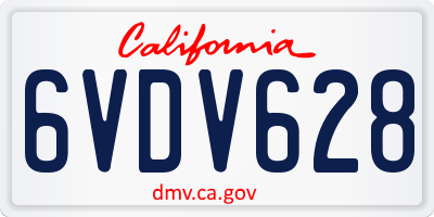 CA license plate 6VDV628