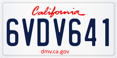 CA license plate 6VDV641