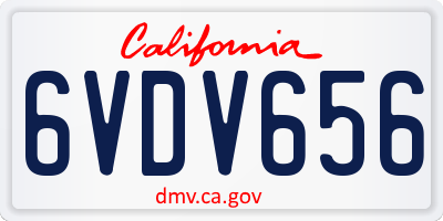 CA license plate 6VDV656