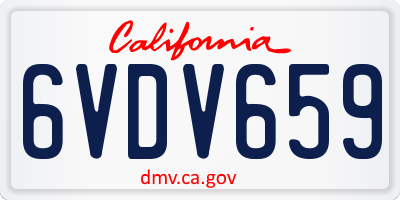 CA license plate 6VDV659