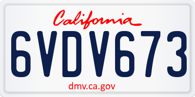 CA license plate 6VDV673