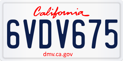 CA license plate 6VDV675