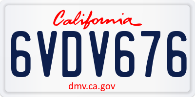 CA license plate 6VDV676