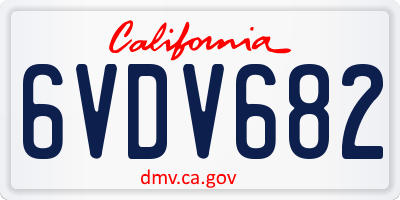 CA license plate 6VDV682