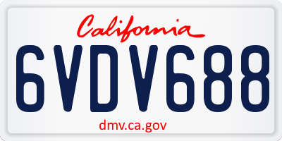 CA license plate 6VDV688