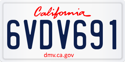CA license plate 6VDV691