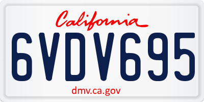 CA license plate 6VDV695