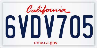 CA license plate 6VDV705