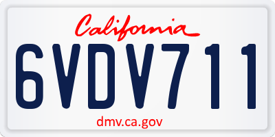 CA license plate 6VDV711