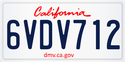 CA license plate 6VDV712