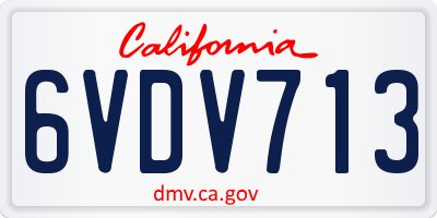 CA license plate 6VDV713