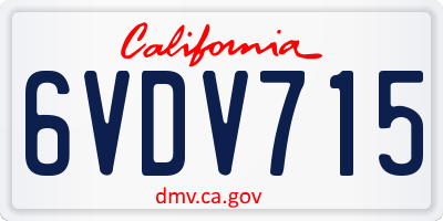 CA license plate 6VDV715