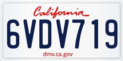 CA license plate 6VDV719