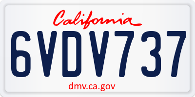 CA license plate 6VDV737