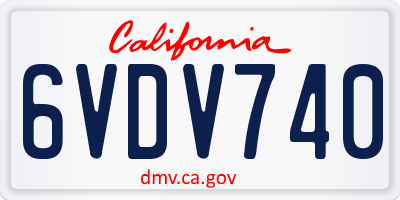CA license plate 6VDV740