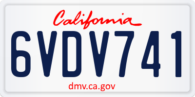 CA license plate 6VDV741