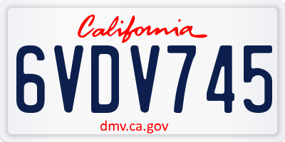 CA license plate 6VDV745