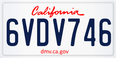 CA license plate 6VDV746