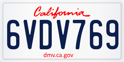 CA license plate 6VDV769