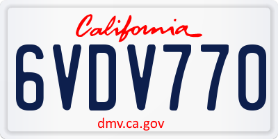 CA license plate 6VDV770