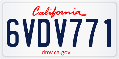 CA license plate 6VDV771