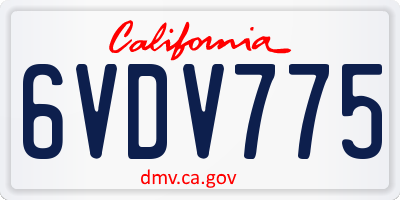 CA license plate 6VDV775
