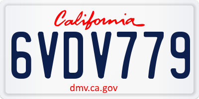 CA license plate 6VDV779