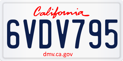 CA license plate 6VDV795